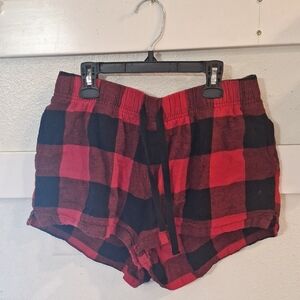 Sonoma Red and Black Plaid Women's Athletic Shorts